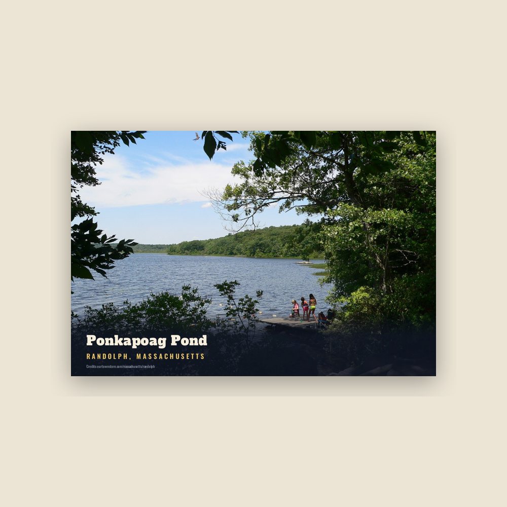 Randolph Ponkapoag Pond Postcard