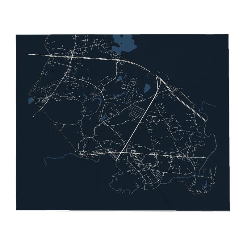 Raynham Street Map Throw Blanket