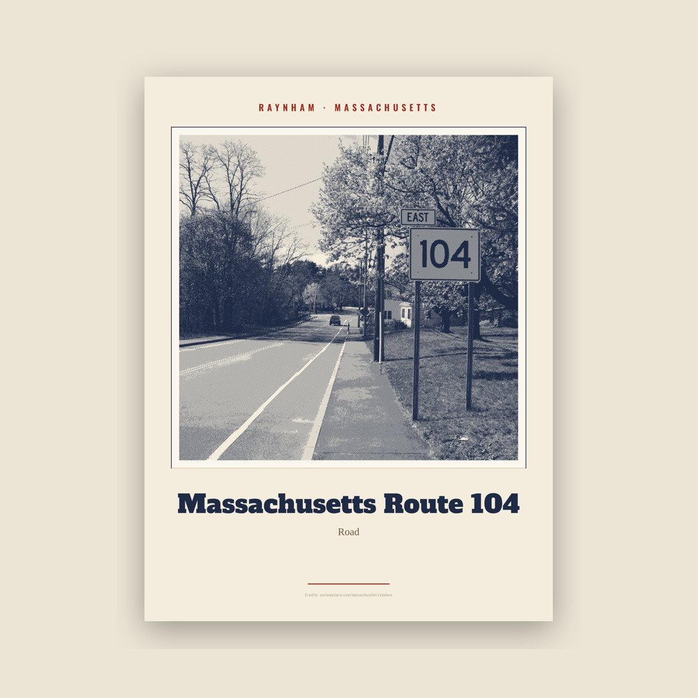 Raynham Massachusetts Route 104 Landmark Print