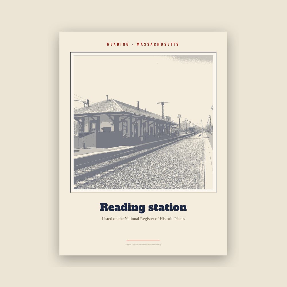 Reading Reading station Landmark Print