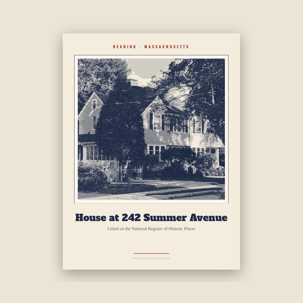 Reading House at 242 Summer Avenue Landmark Print