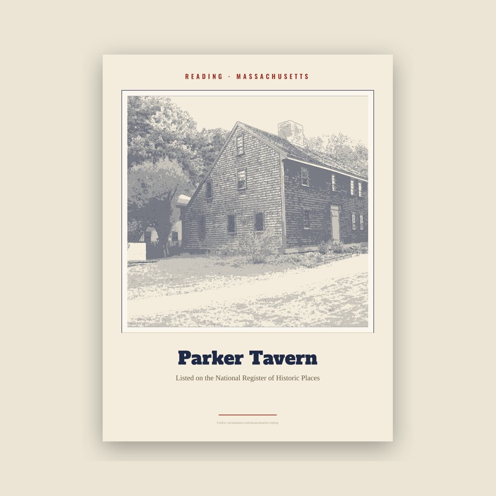 Reading Parker Tavern Landmark Print