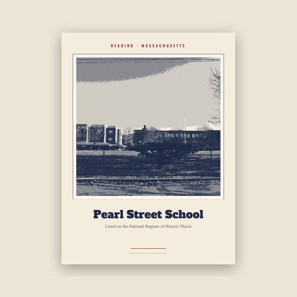 Reading Pearl Street School Landmark Print
