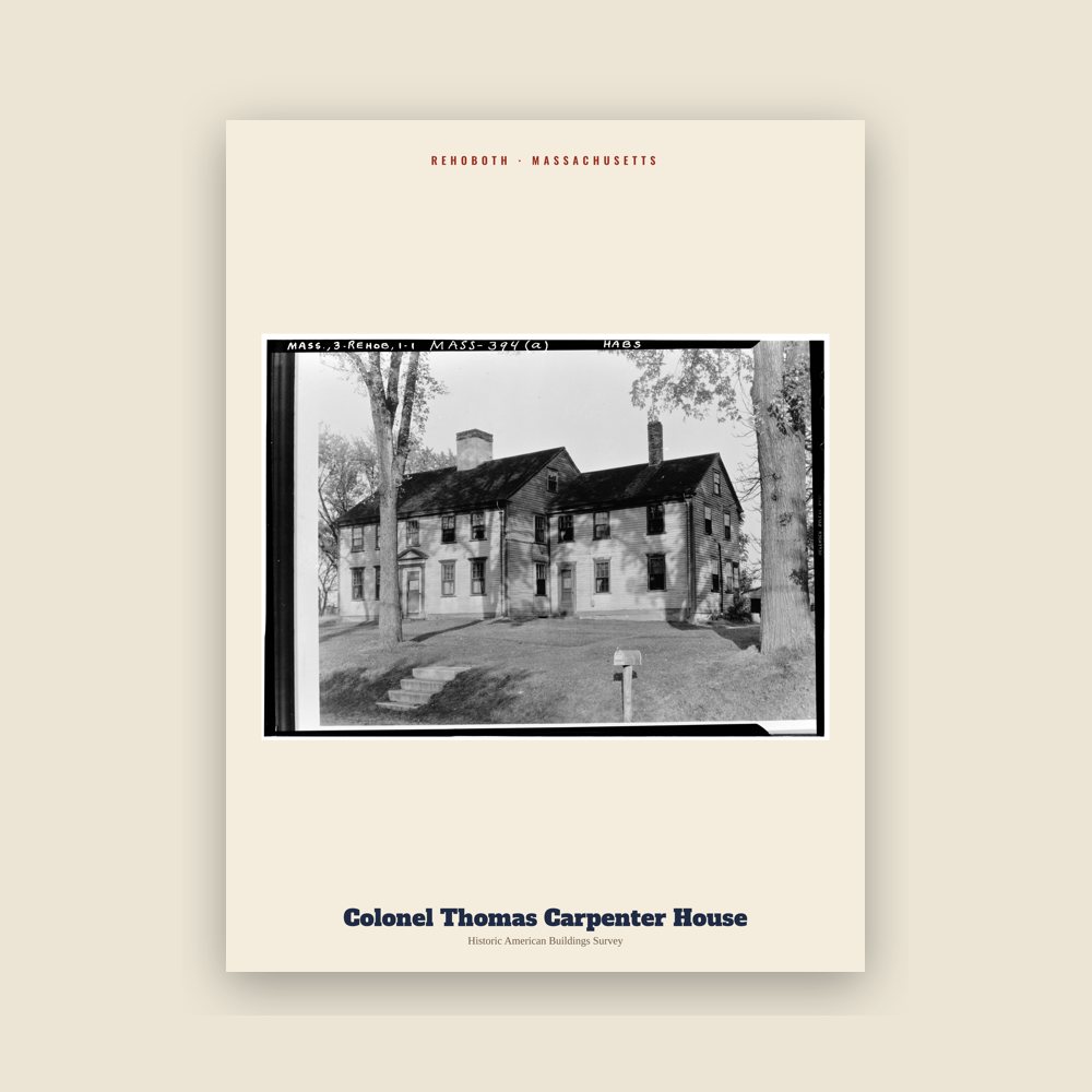 Rehoboth Colonel Thomas Carpenter House Archive Print