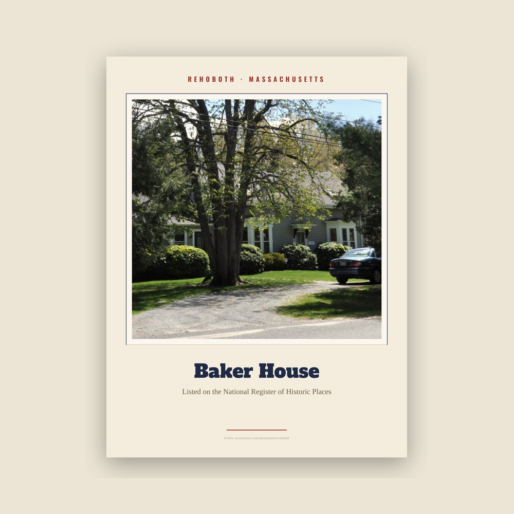Rehoboth Baker House Landmark Print