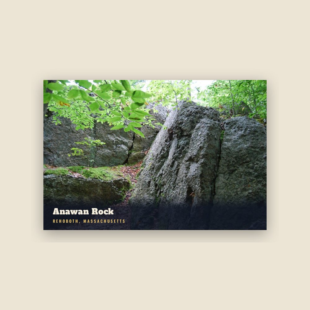 Rehoboth Anawan Rock Postcard