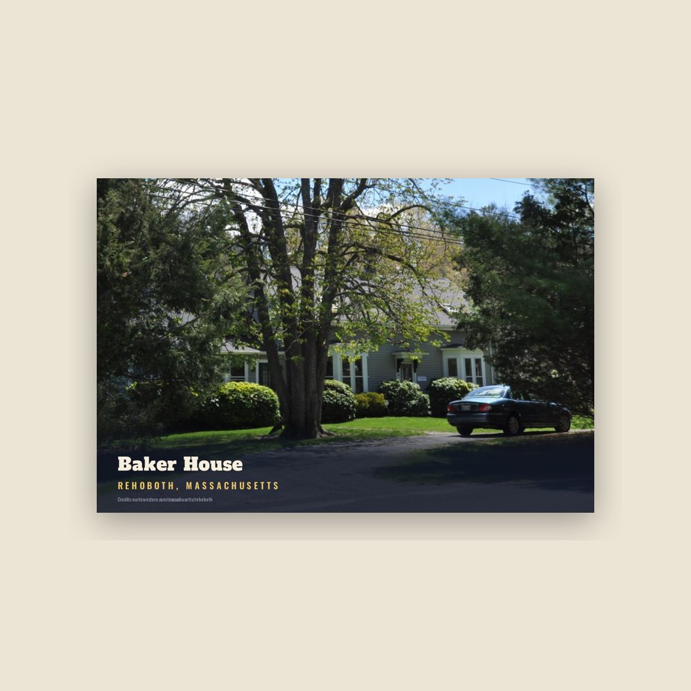 Rehoboth Baker House Postcard