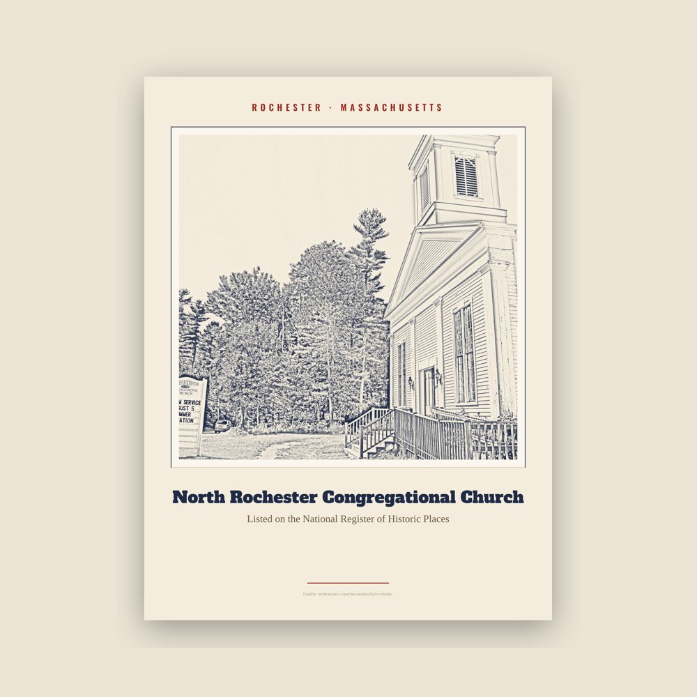 Rochester North Rochester Congregational Church Landmark Print