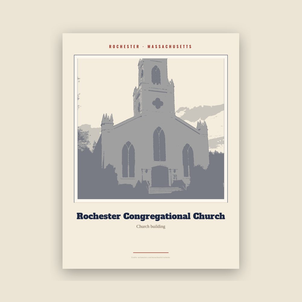 Rochester Rochester Congregational Church Landmark Print