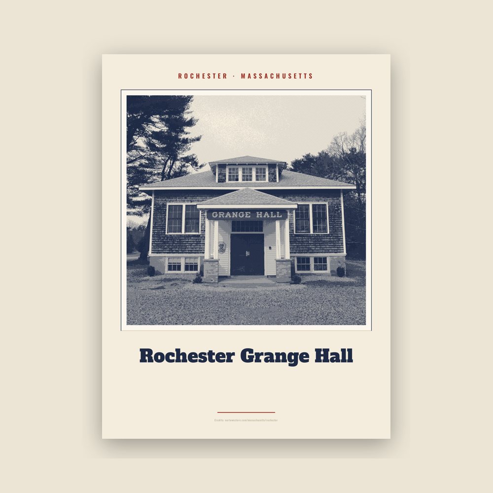 Rochester Rochester Grange Hall Landmark Print