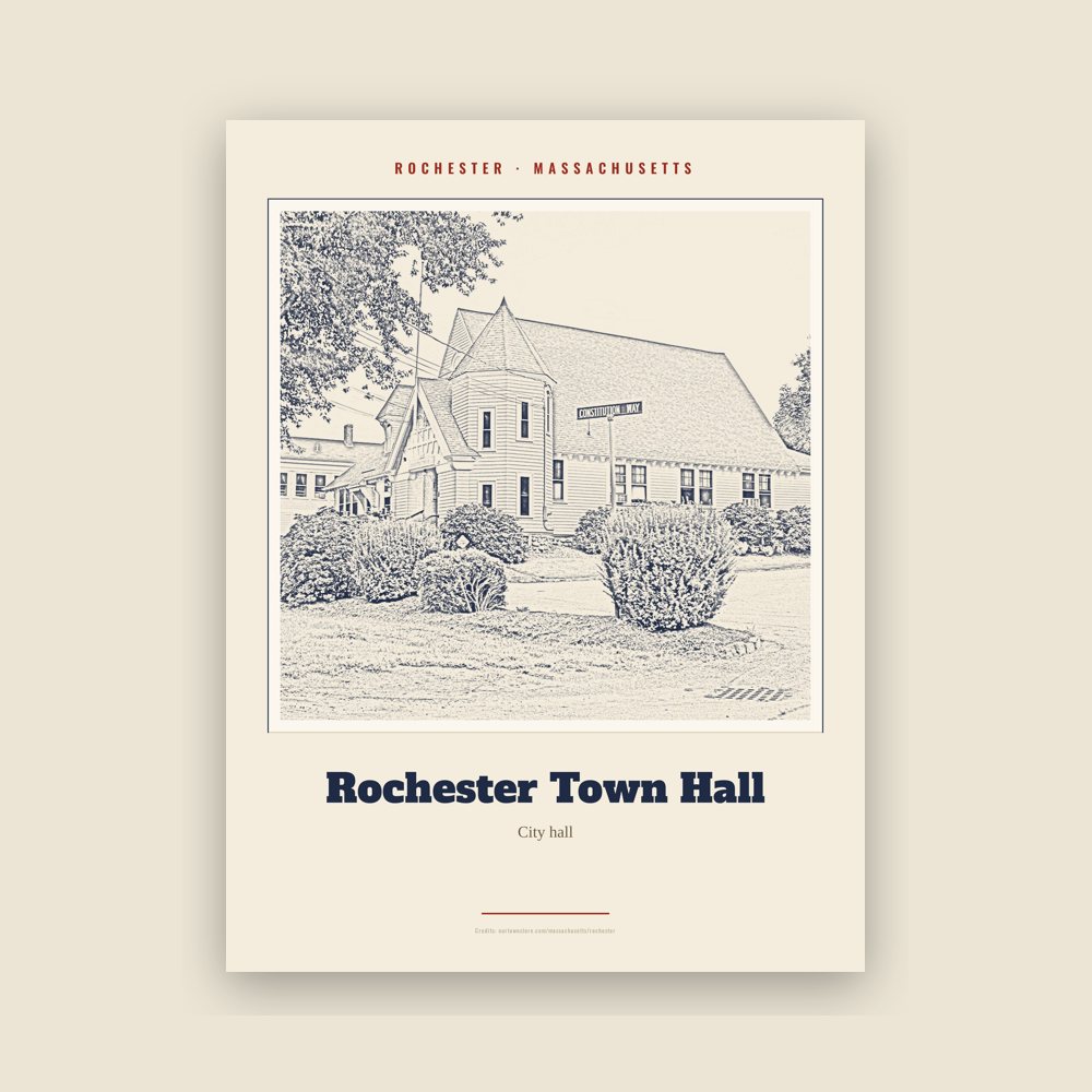Rochester Rochester Town Hall Landmark Print