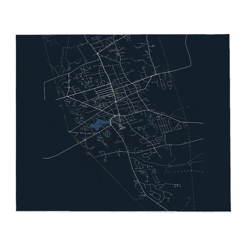Rockland Street Map Throw Blanket