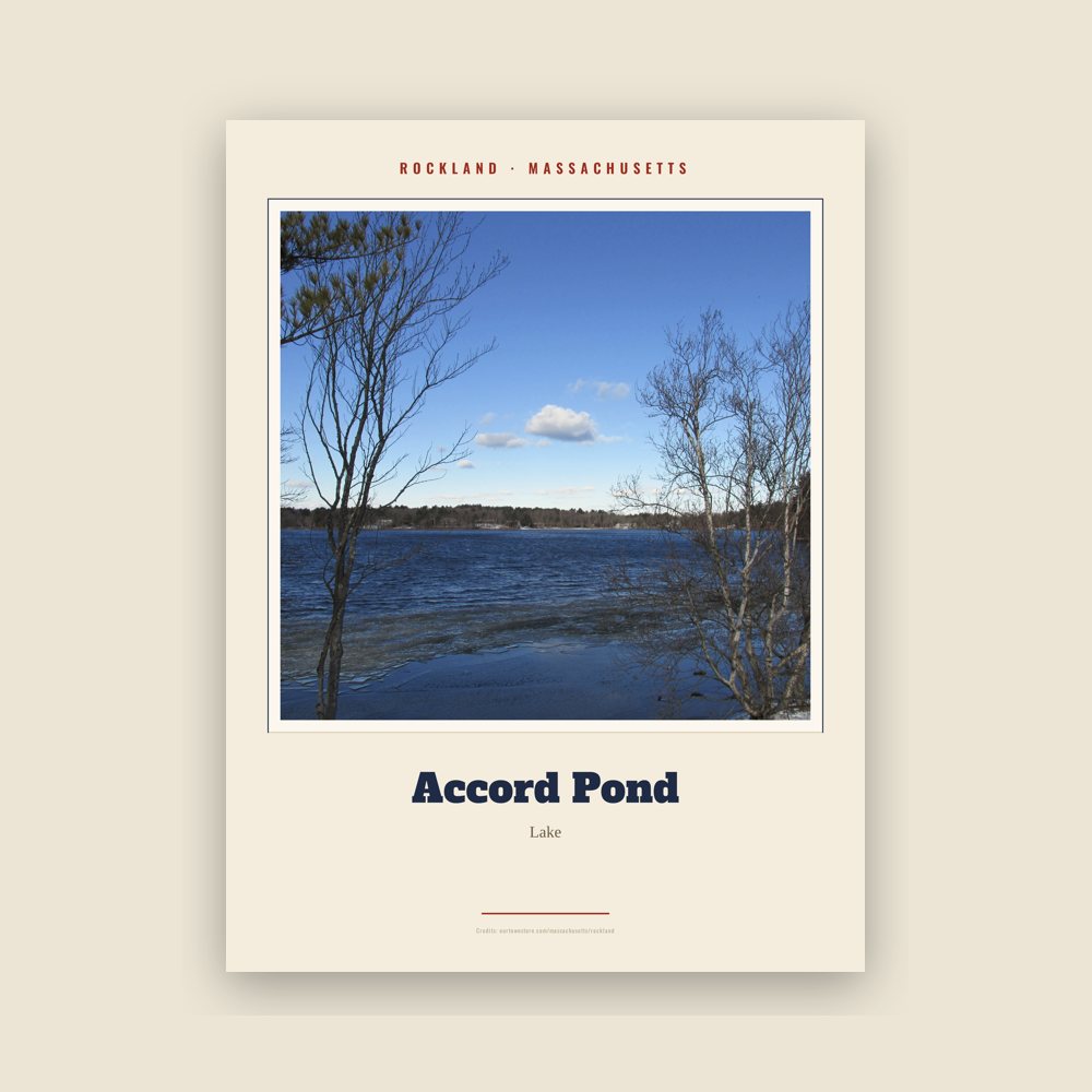 Rockland Accord Pond Landmark Print