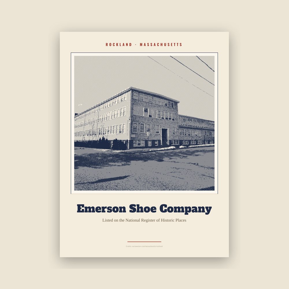 Rockland Emerson Shoe Company Landmark Print