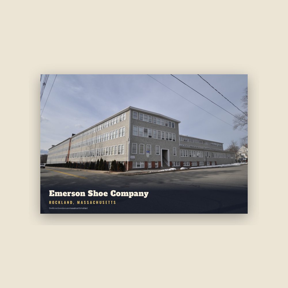 Rockland Emerson Shoe Company Postcard