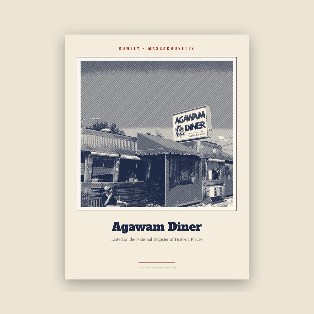 Rowley Agawam Diner Landmark Print