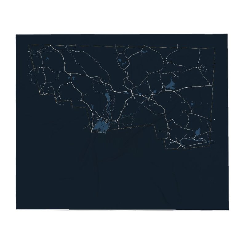Royalston Street Map Throw Blanket