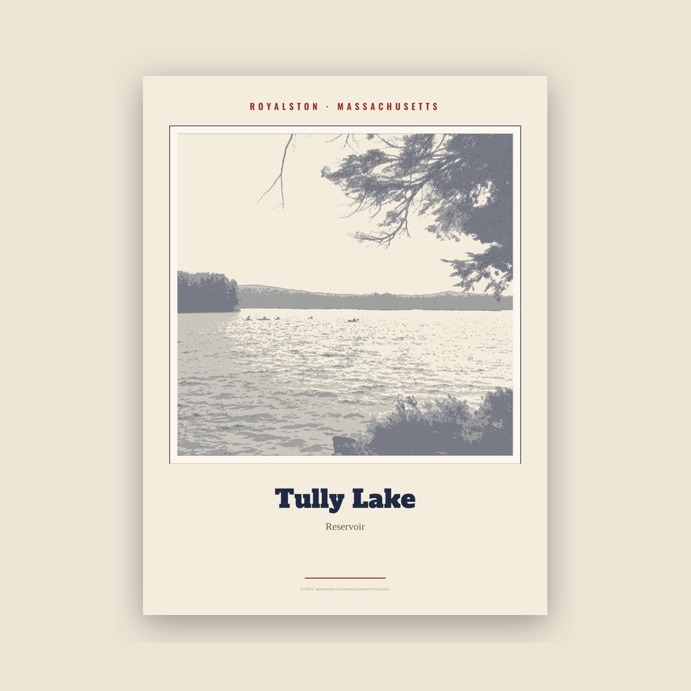 Royalston Tully Lake Landmark Print