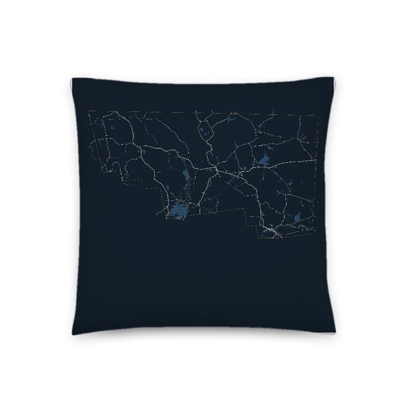 Royalston Map Throw Pillow