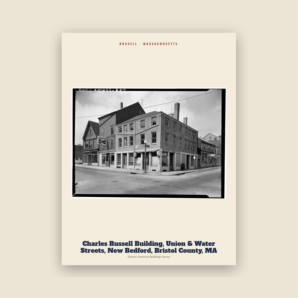 Russell Charles Russell Building, Union & Water Streets, New Bedford, Bristol County, MA Archive Print