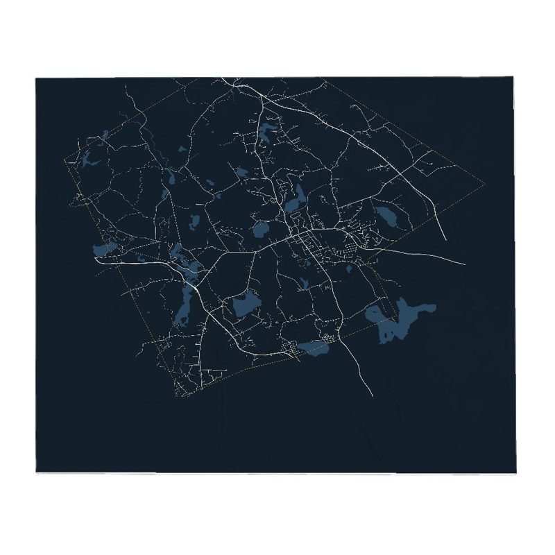 Rutland Street Map Throw Blanket