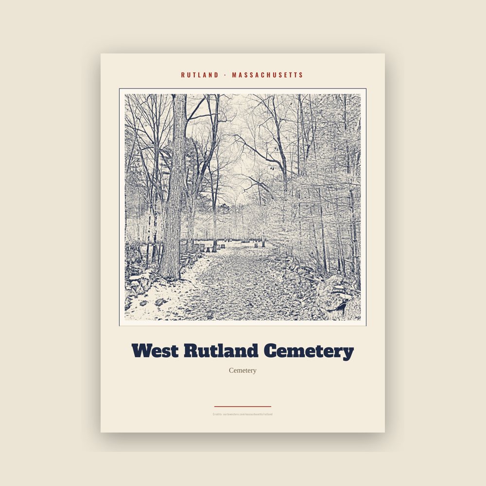 Rutland West Rutland Cemetery Landmark Print