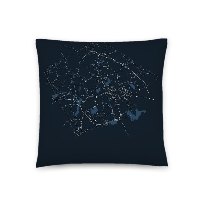 Rutland Map Throw Pillow