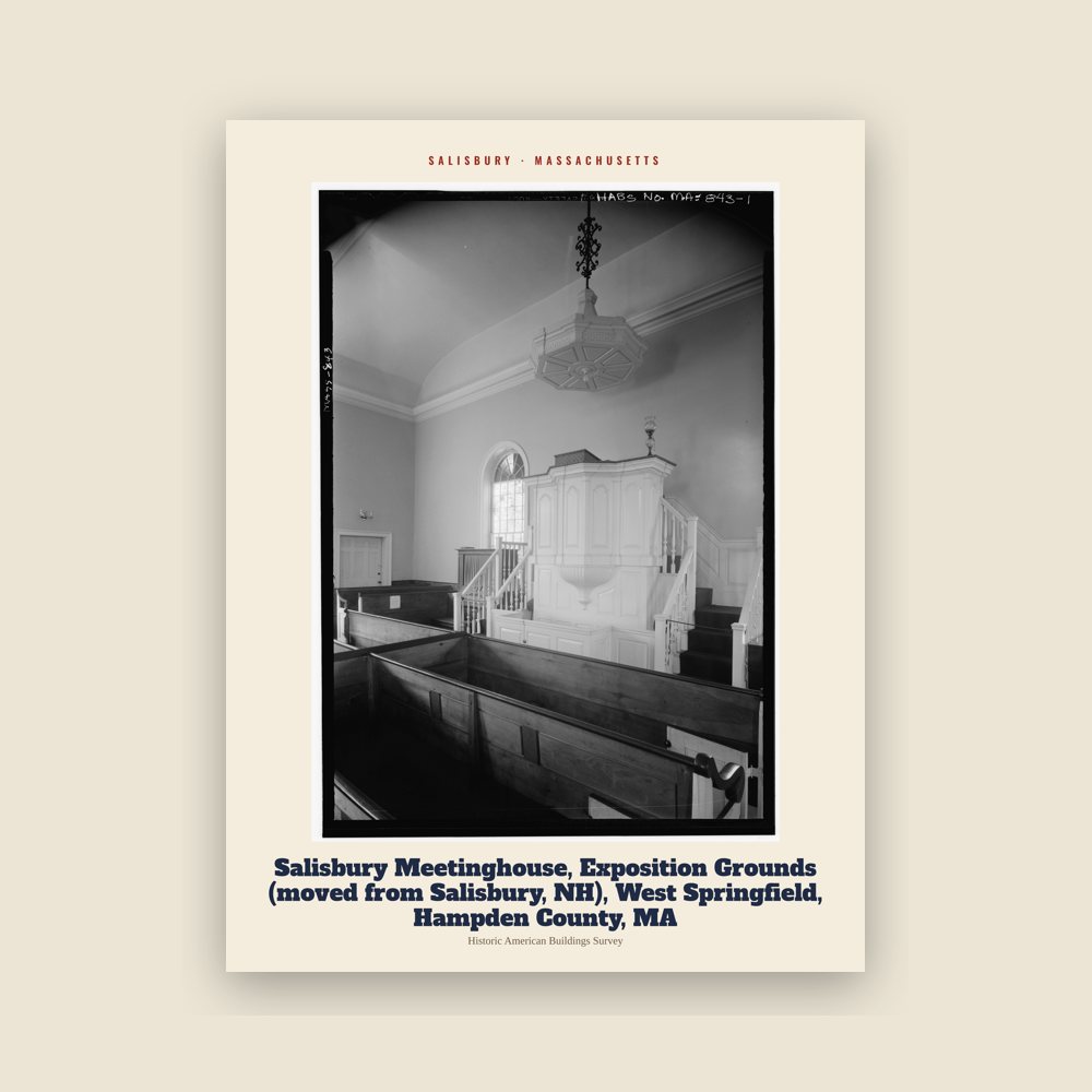 Salisbury Salisbury Meetinghouse, Exposition Grounds (moved from Salisbury, NH), West Springfield, Hampden County, MA Archive Print
