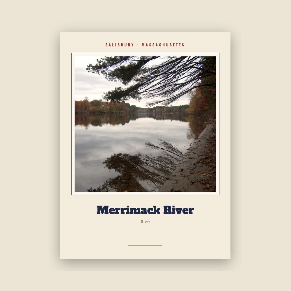Salisbury Merrimack River Landmark Print