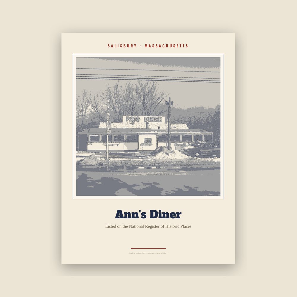 Salisbury Ann's Diner Landmark Print