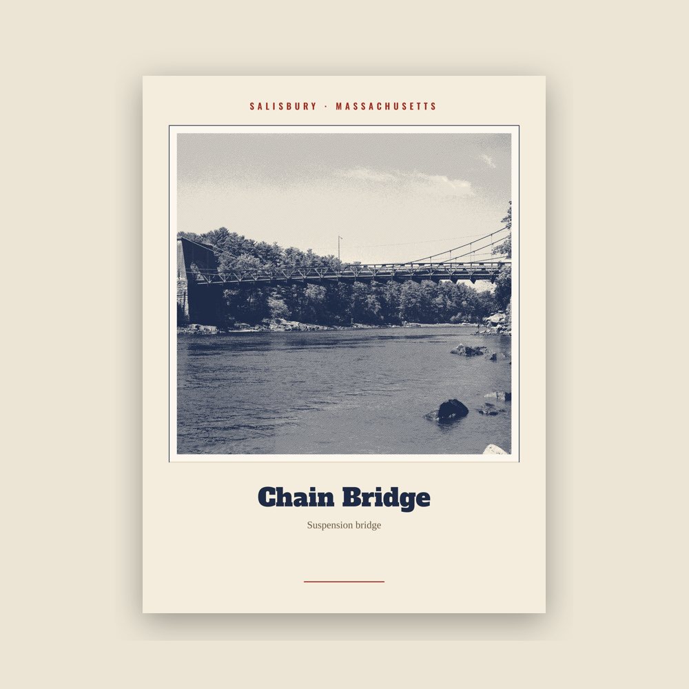 Salisbury Chain Bridge Landmark Print