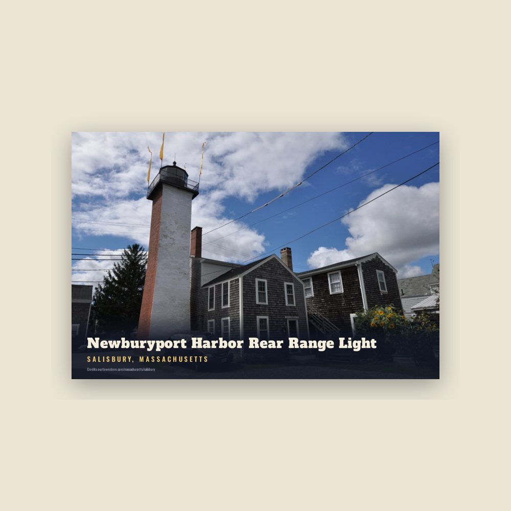 Salisbury Newburyport Harbor Rear Range Light Postcard