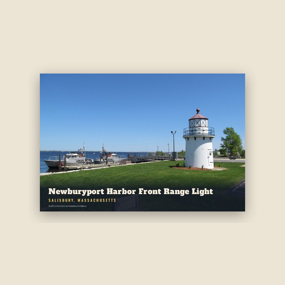 Salisbury Newburyport Harbor Front Range Light Postcard