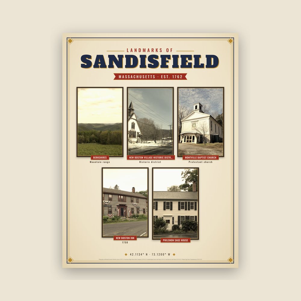 Sandisfield Landmarks Photo Poster