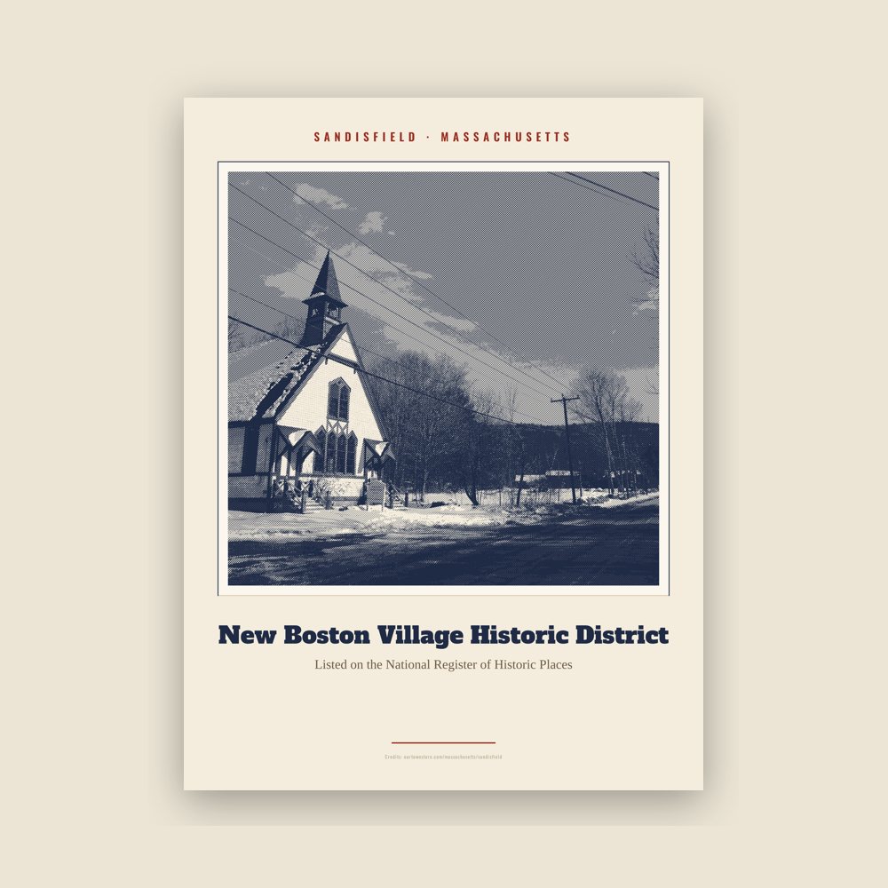 Sandisfield New Boston Village Historic District Landmark Print