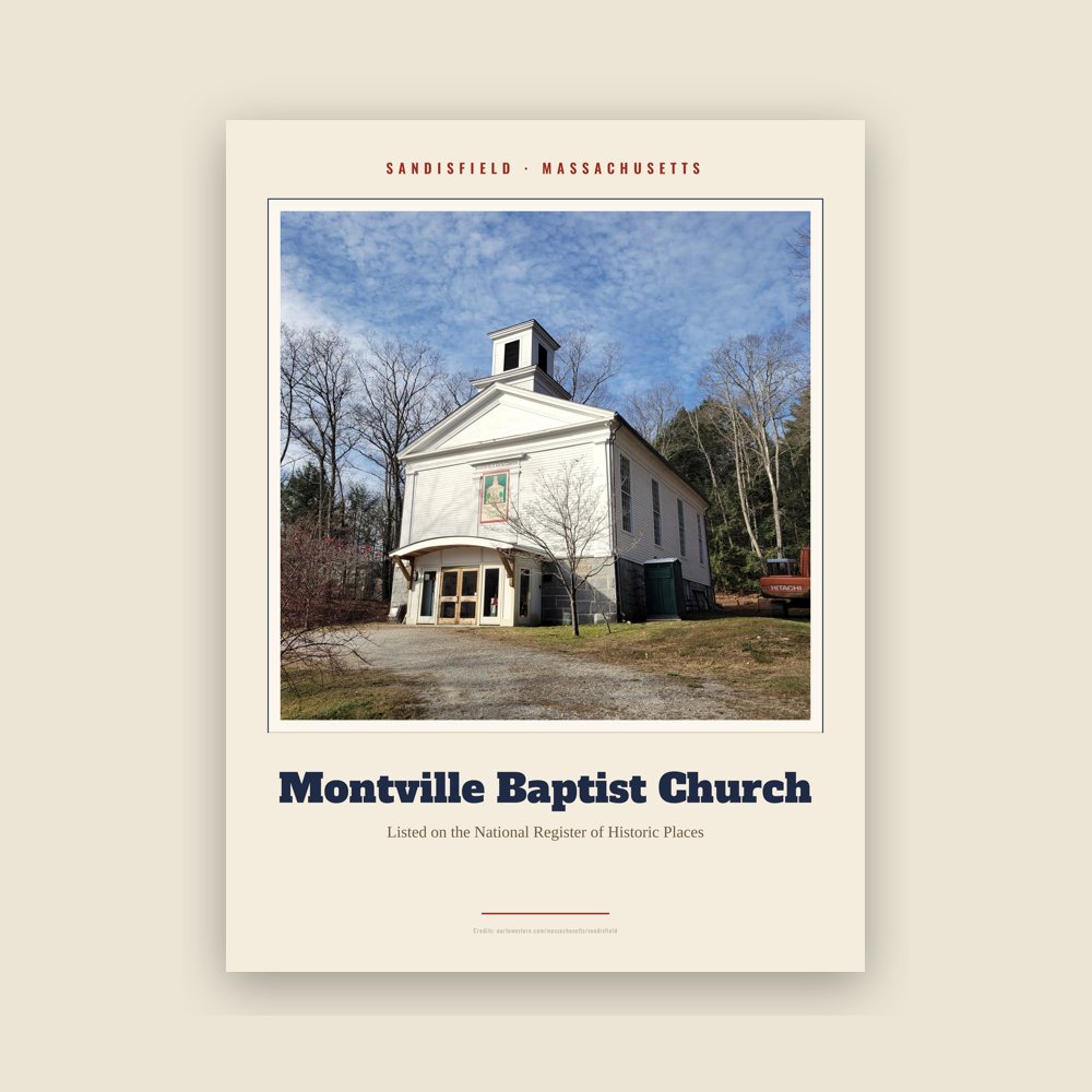 Sandisfield Montville Baptist Church Landmark Print