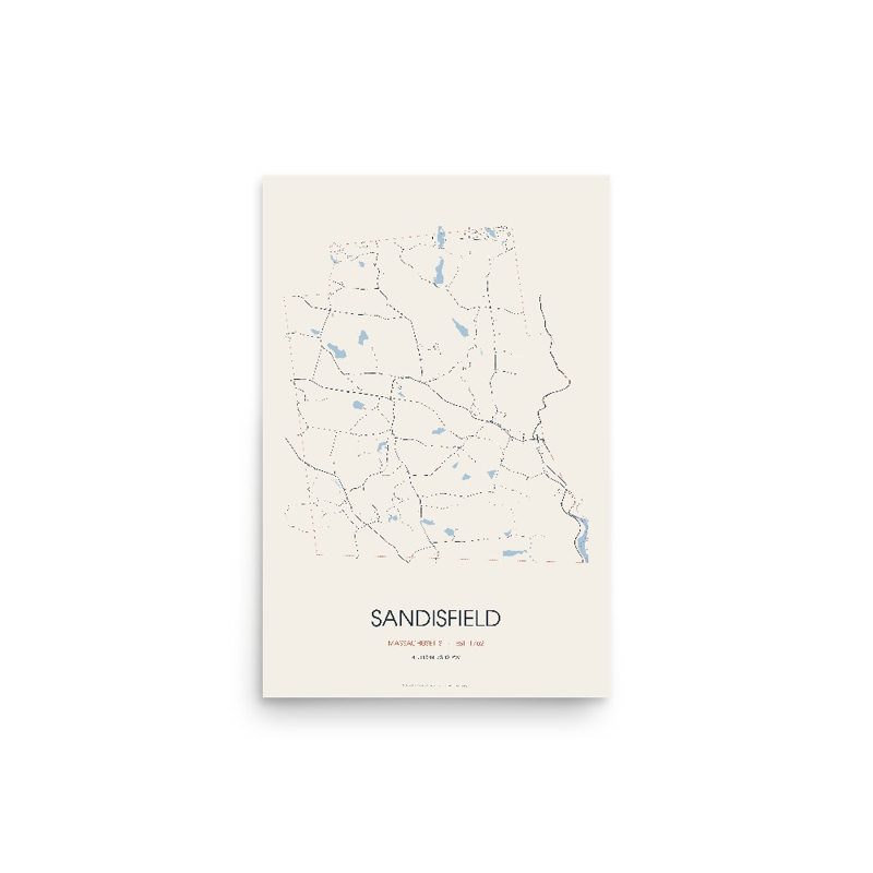 Sandisfield Street Map Poster · Linen