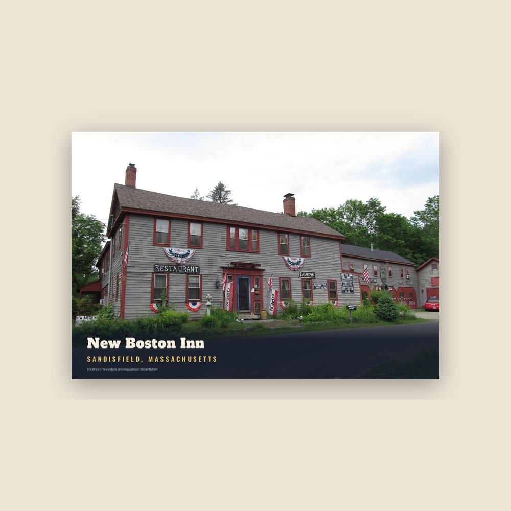 Sandisfield New Boston Inn Postcard