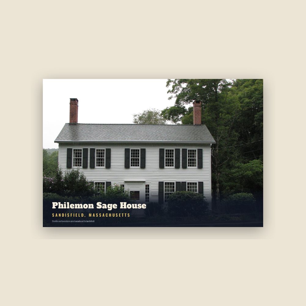 Sandisfield Philemon Sage House Postcard