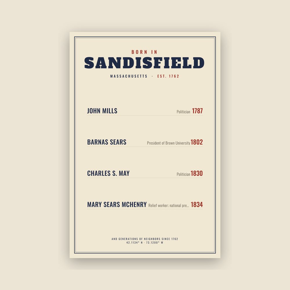 Sandisfield “Born In” Poster