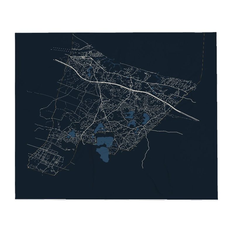 Sandwich Street Map Throw Blanket