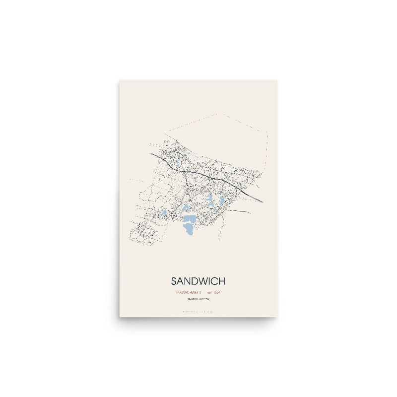 Sandwich Street Map Poster · Linen