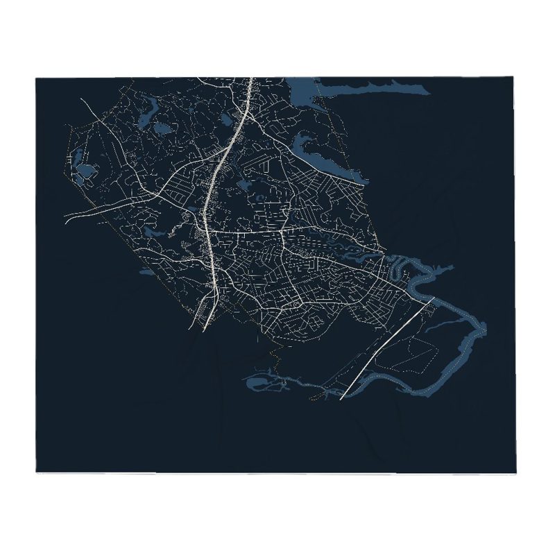 Saugus Street Map Throw Blanket