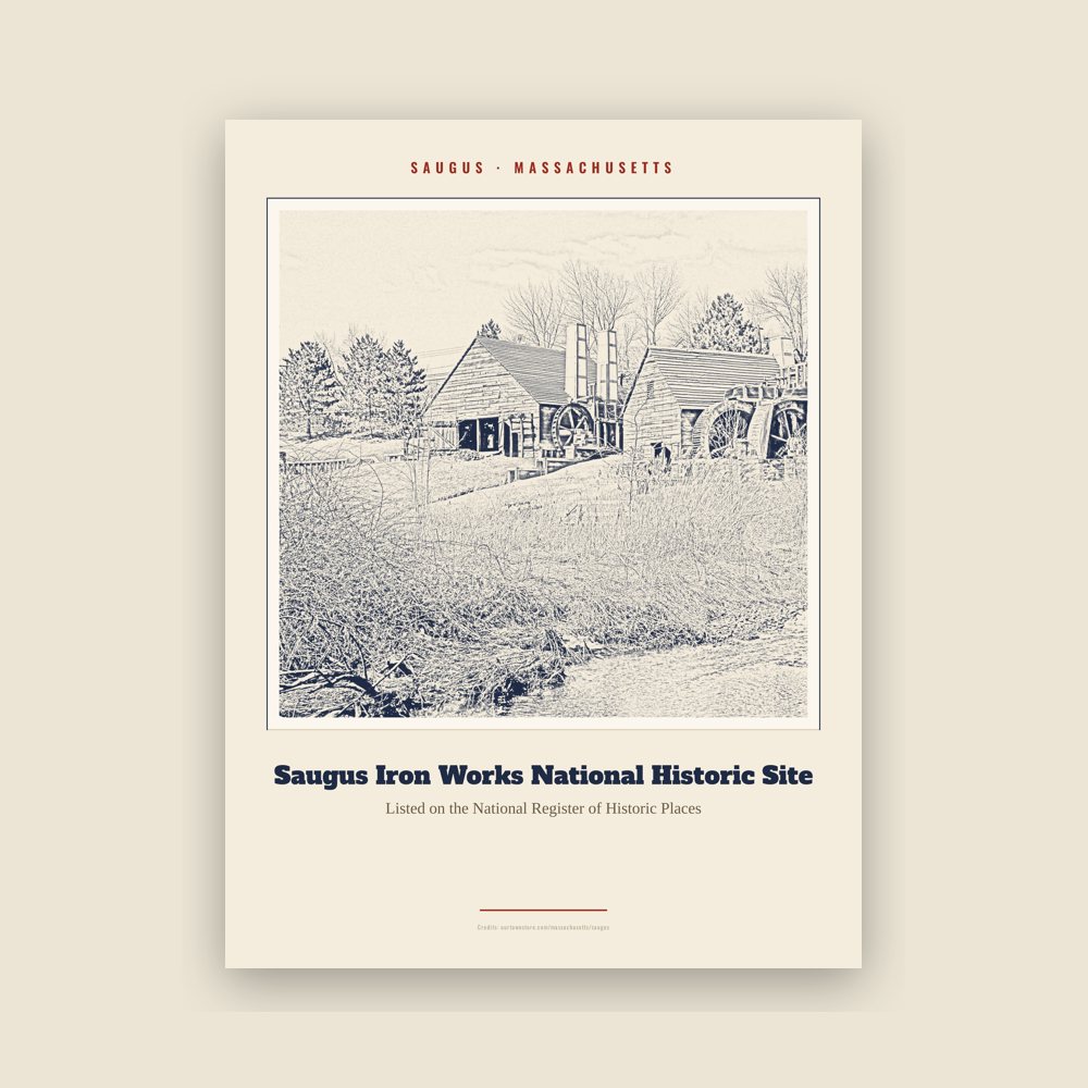 Saugus Saugus Iron Works National Historic Site Landmark Print