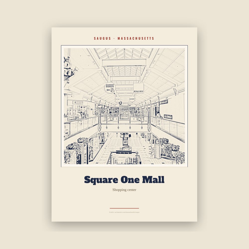 Saugus Square One Mall Landmark Print