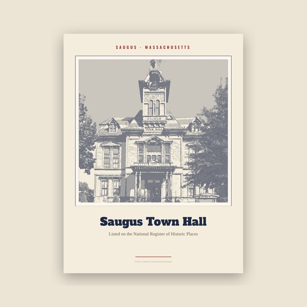 Saugus Saugus Town Hall Landmark Print