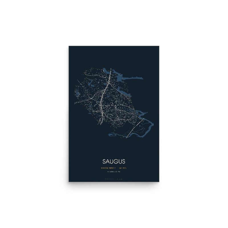 Saugus Street Map Poster · Midnight