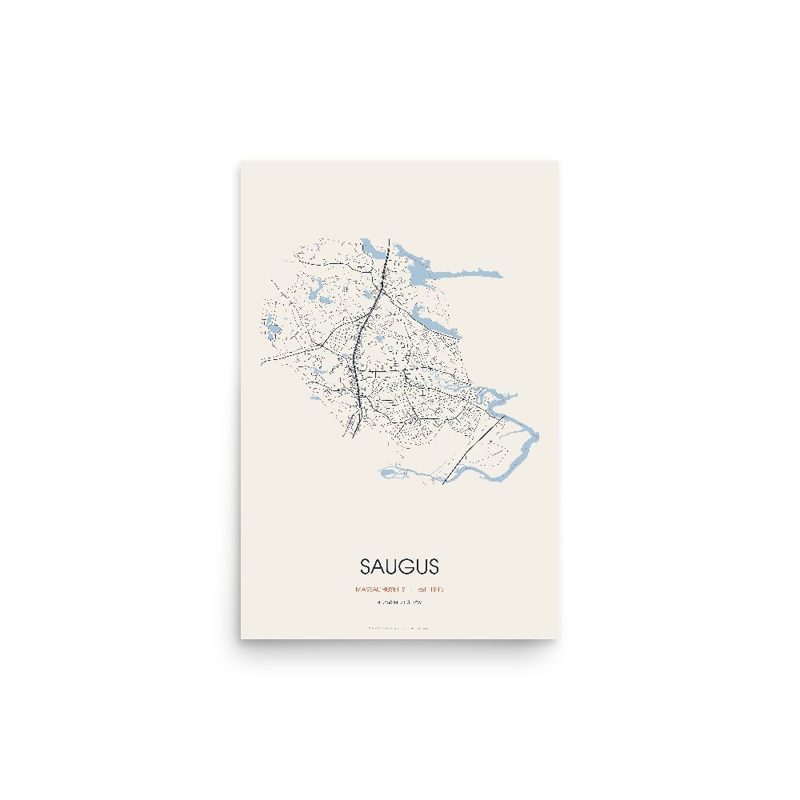 Saugus Street Map Poster · Linen