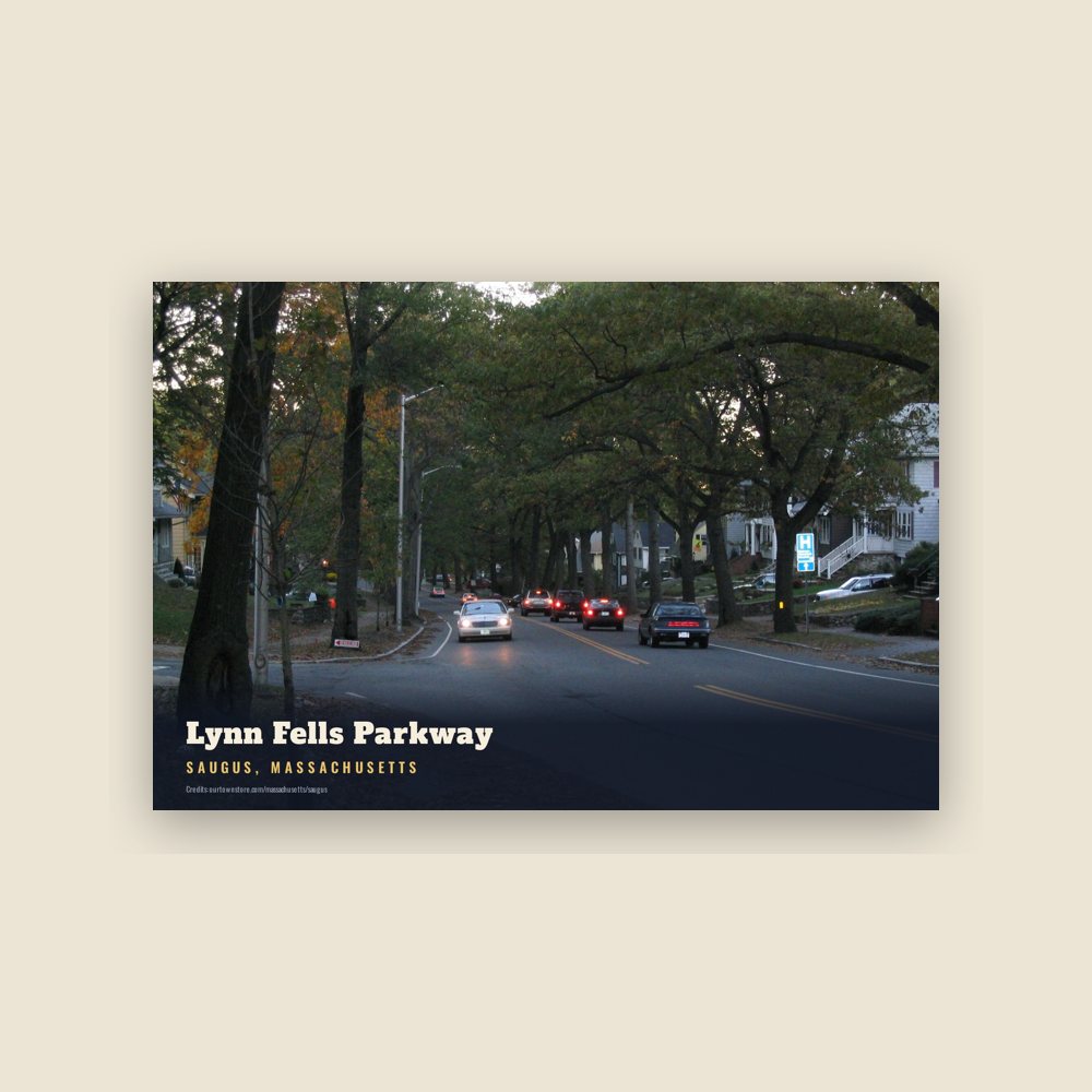 Saugus Lynn Fells Parkway Postcard