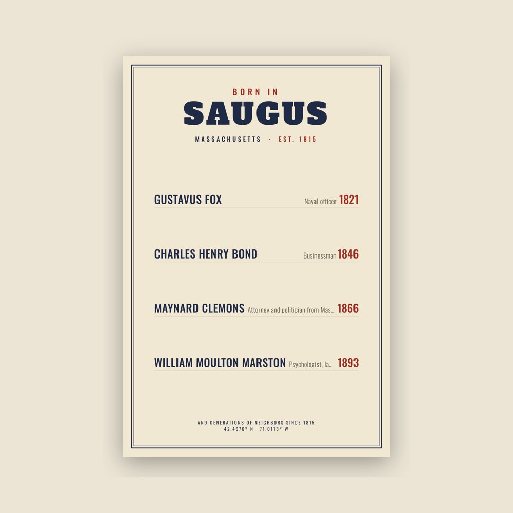 Saugus “Born In” Poster
